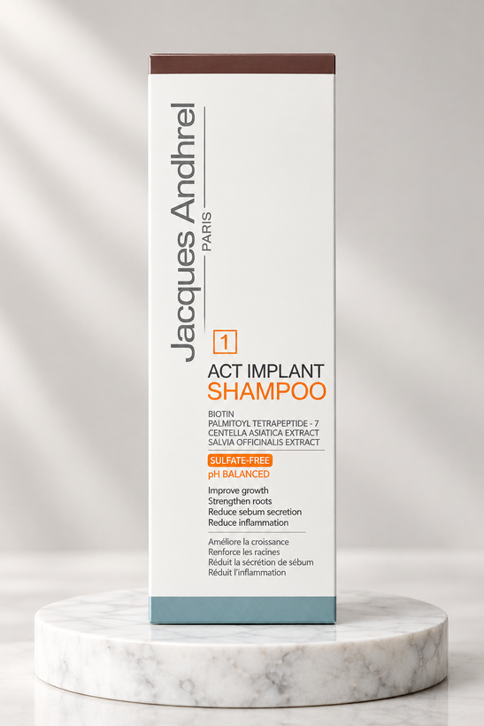 شامپو بعد از کاشت مو بدون سولفات ژاک آندرل مدل اکت ایمپلنت شماره ۱ (Act Implant)